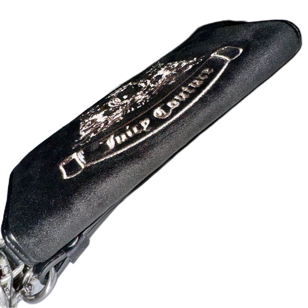 Juicy Couture Black Velour Twig Dogs Logo Embroidered Wallet Wristlet Clutch Bag - Picture 4 of 13